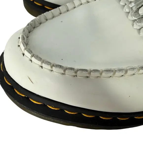 Dr Martens Adrian White Leather Tassel Loafers Fringe Platform Women’s 9 - Picture 8 of 9
